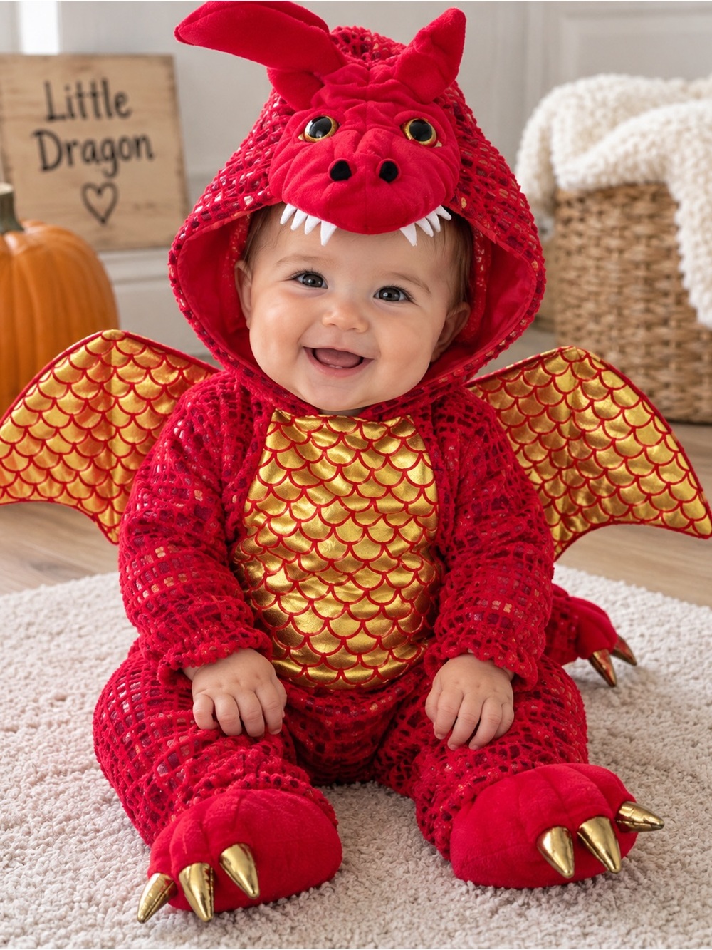 Pottery Barn Kids Red & Gold Dragon Costume